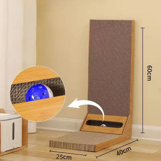 Cat Scratching Board L-shaped Detachable Corrugated Paper Cat Scraper Durable Cat Training Grinding Claw Toy Furniture Protector