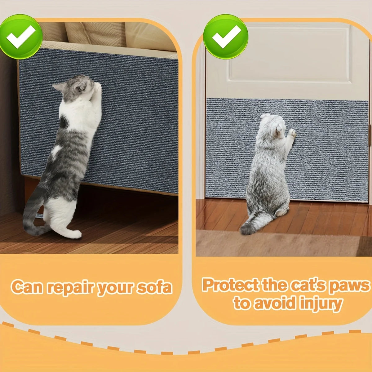 Cat Scratching Mat Self-Adhesive Interactive Pet Cat Climbing Mat Wall Replacement Scratch Pad Furniture Edge Protective Sticker