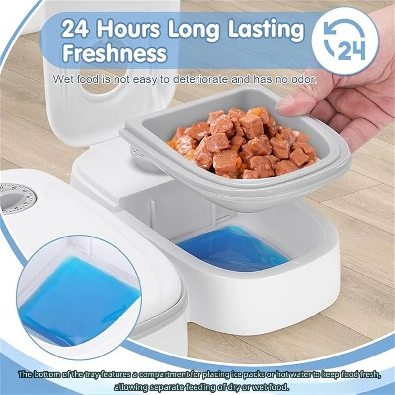 Automatic Cat Feeder, 48-Hour Timed Cat Food Dispenser, Pet Feeder, Automatic Feeder Suitable for All Household Pets