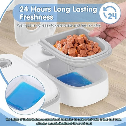 Automatic Cat Feeder, 48-Hour Timed Cat Food Dispenser, Pet Feeder, Automatic Feeder Suitable for All Household Pets