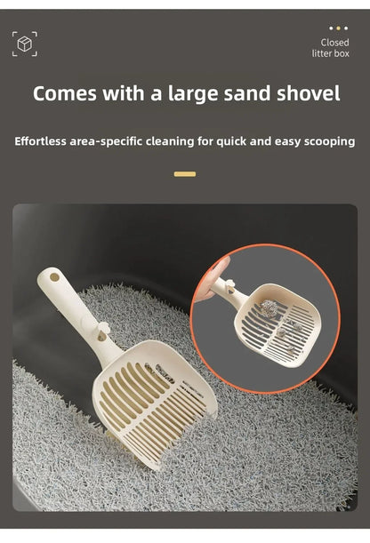 Extra-Large High-Sided Enclosed Cat Litter Box with Odor Control and Splash Guard