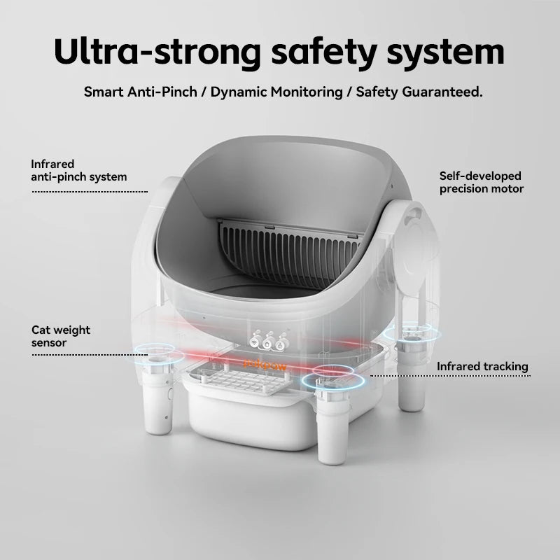 Pokpaw CL16 Smart Self-cleaning Automatic Cat Litter Box with App Control – 76L Semi Enclosed Cat Toilet Supplies for Cats