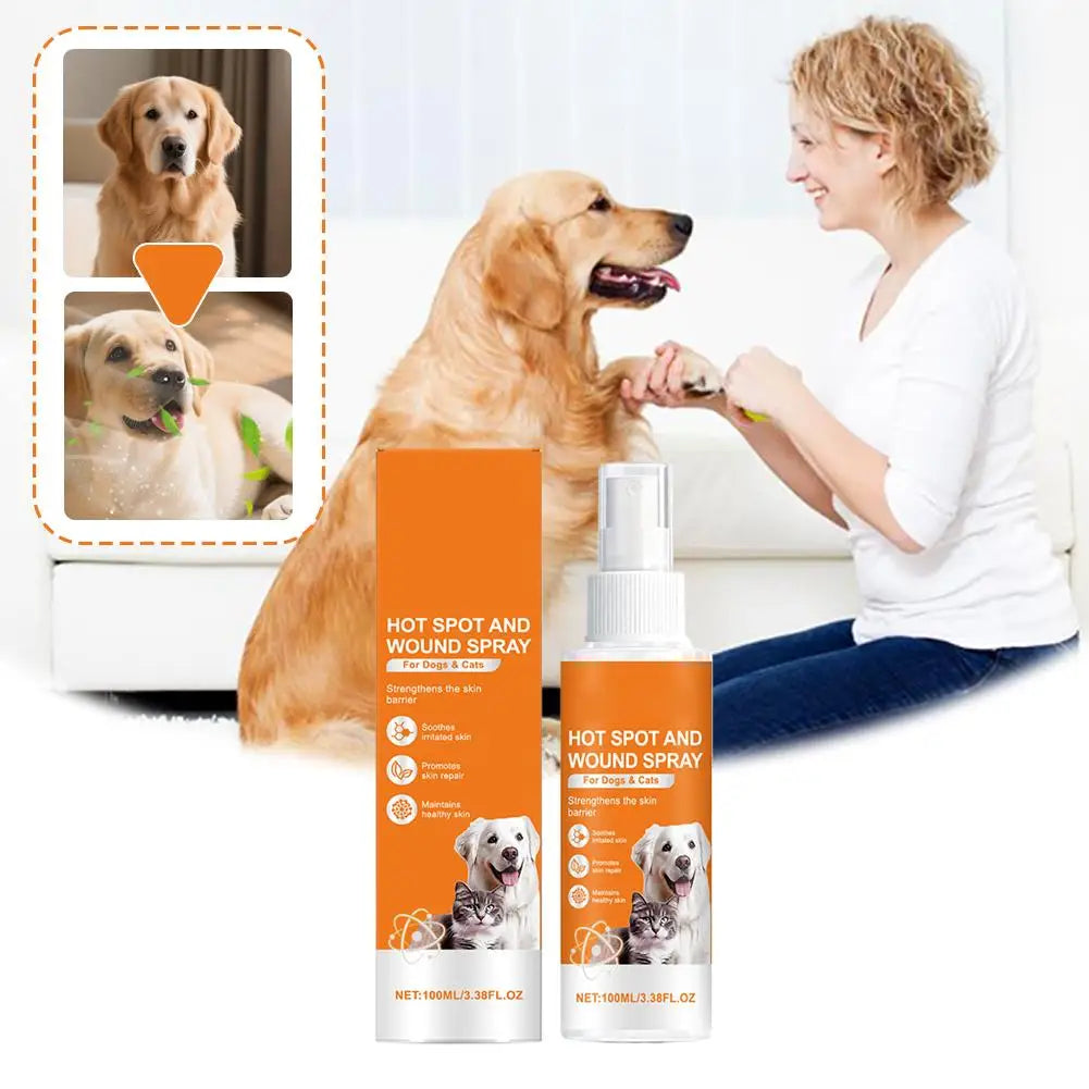 100ml Pet Skin Care Spray Promotes Skin Repair Soothes Irritation Maintains Healthy Skin Portable Pet Cleansing Spray