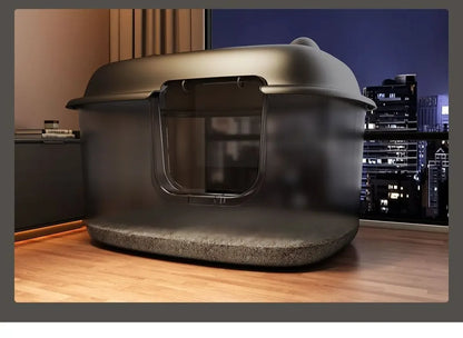 Extra-Large High-Sided Enclosed Cat Litter Box with Odor Control and Splash Guard