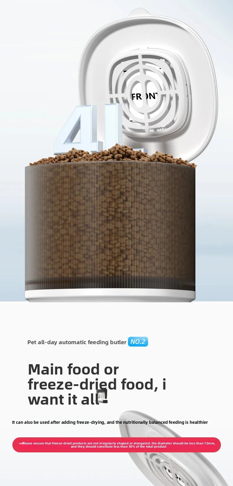 HD Video Automatic Pet Feeder for Cats Dogs 4L Smart Timed Quantitative Food Dispenser with Stainless Steel Bow Pet Supplies