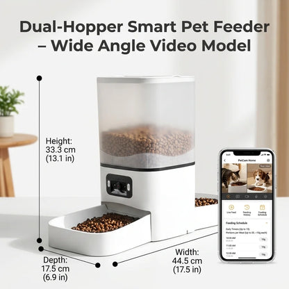 6L Large Capacity Cat Smart Pet Feeder Wi-Fi & Camera Controlled Feeder 2 Million Pixel Automatic Dog & Cat Food Dispenser