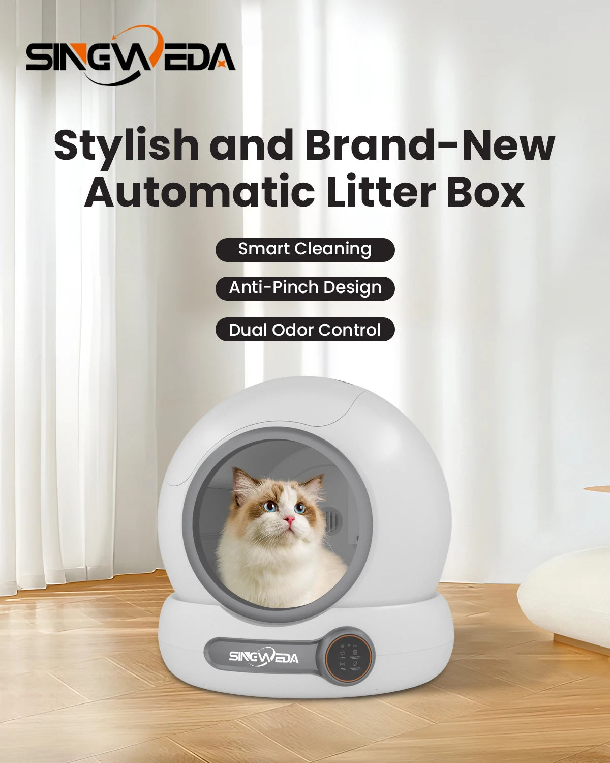 Automatic Cat Litter Box Self Cleaning with App Control Smart Deodorizer Spray with Dual Safety System Pet Toilet Litter Tray