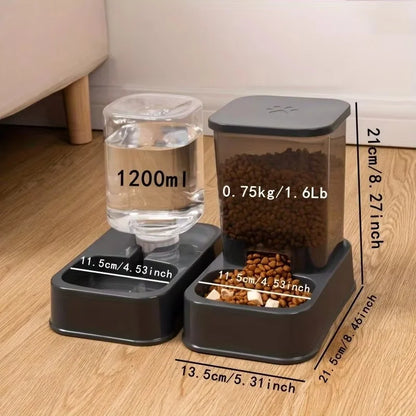 Automatic Portion-Controlled Pet Feeder with Integrated Water Dispenser for Cats and Dogs, Battery-Free Operation