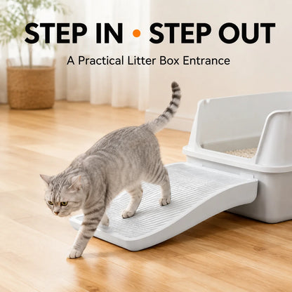Cat Litter Box Mat Anti Tracking Litter Trap Step Large Grid Footboard Ramp for Kitten Pet Toilet Entrance