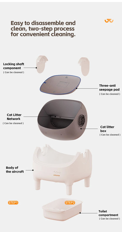 Pokpaw CL16 Smart Self-cleaning Automatic Cat Litter Box with App Control – 76L Semi Enclosed Cat Toilet Supplies for Cats