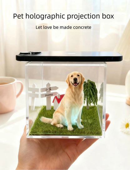 Pet Memorial Holographic Ornament, DIY Hologram Digital Photo House Decor, High Light‑Transmission Commemorative Pet Keepsake