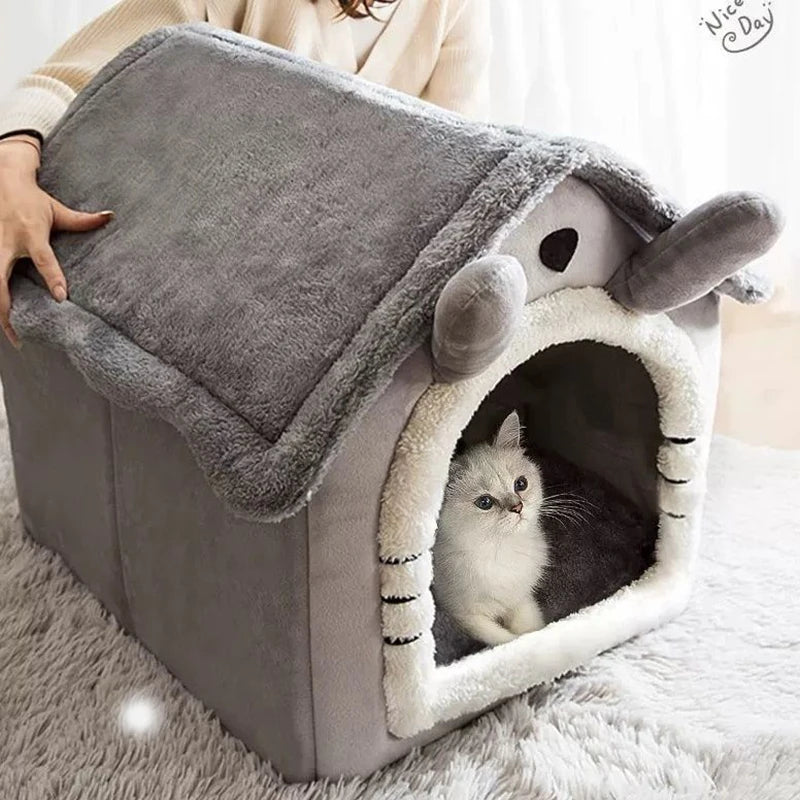 Warm Pet House for Dogs and Cats, Suitable for Small Dogs, All Seasons Detachable & Washable Dog House Cat Bed Pet Supplies