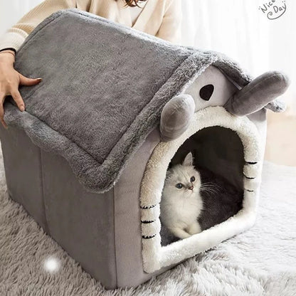 Warm Pet House for Dogs and Cats, Suitable for Small Dogs, All Seasons Detachable & Washable Dog House Cat Bed Pet Supplies