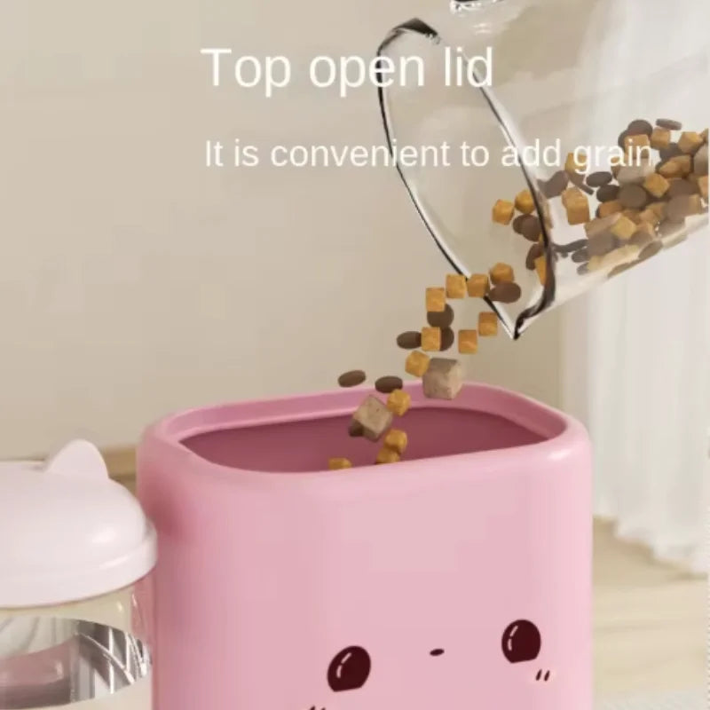 Cat Automatic Feeder Cute Smiling Feeding and Water Dispenser New Pet Supplies Suitable for Both Cats and Dogs