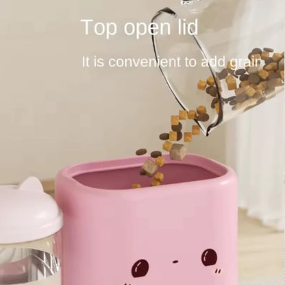 Cat Automatic Feeder Cute Smiling Feeding and Water Dispenser New Pet Supplies Suitable for Both Cats and Dogs