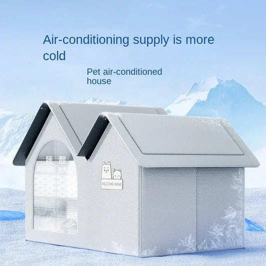 Pet Ice House for Cats & Dogs，Summer Air Conditioning Shelter with Thermal Insulation, Waterproof Durable Pet Bed