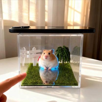 Pet Memorial Holographic Ornament, DIY Hologram Digital Photo House Decor, High Light‑Transmission Commemorative Pet Keepsake