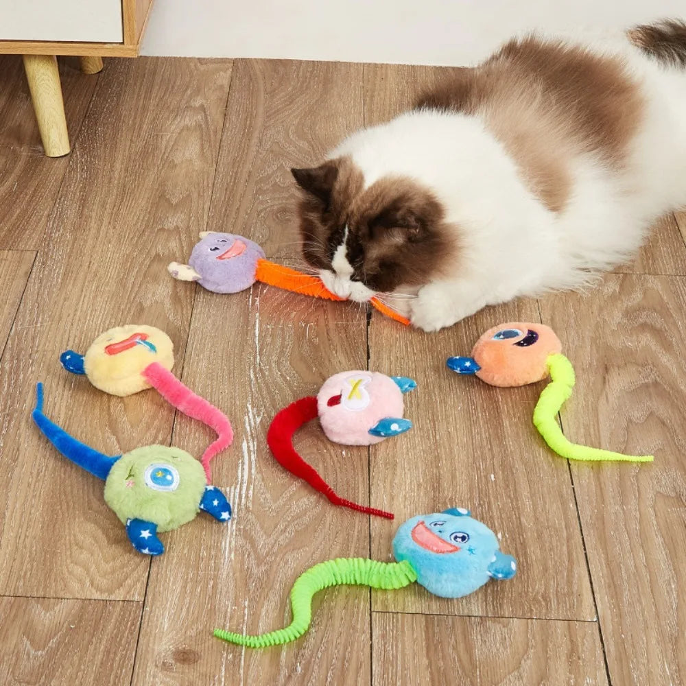 Cat Interactive Toy Plush Monster Kitten Toys Indoor Cat Worm Caterpillar Catnip Toy Cat Teeth Grinding Toy Pet Supplies