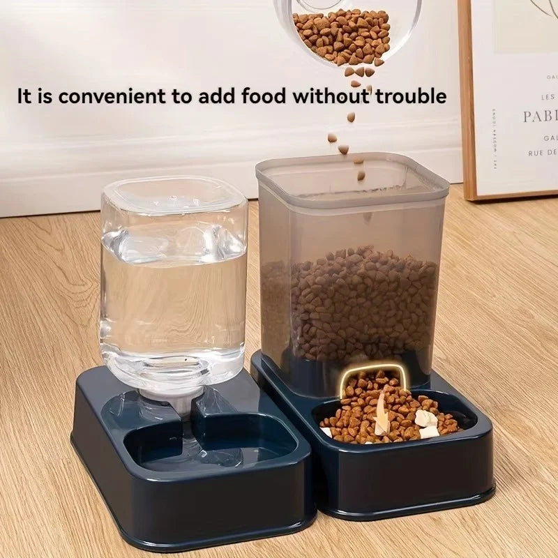 Automatic Portion-Controlled Pet Feeder with Integrated Water Dispenser for Cats and Dogs, Battery-Free Operation