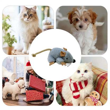 Cat Mouse Toy Built-in Sound Compact Play Game Stuffed Cat Toys for Daily Ground Home Indoor Outdoor Birthday Holiday Pet