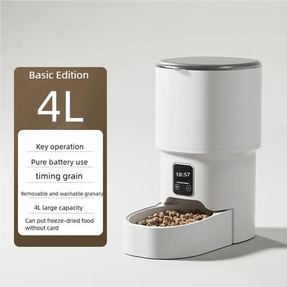 4L Smart Automatic Pet Feeder WiFi Enabled Intelligent Cat Dog Food Dispenser for Cats And Dogs with Button Control