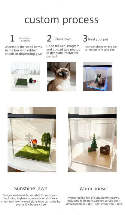 Pet Memorial Holographic Ornament, DIY Hologram Digital Photo House Decor, High Light‑Transmission Commemorative Pet Keepsake