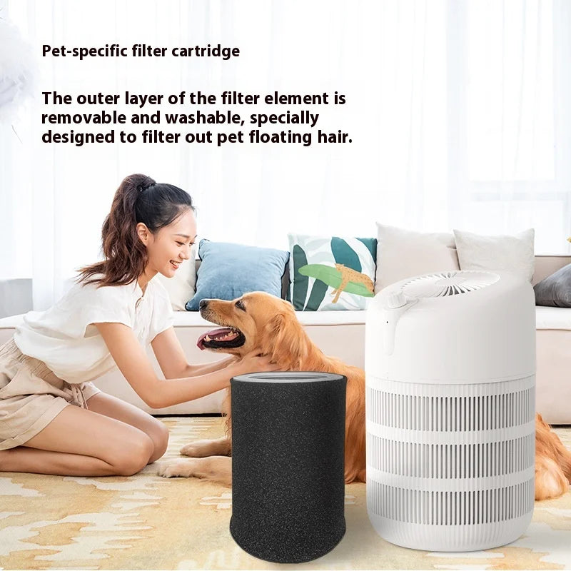 Home Use Pet Air Purifier HEPA Filter Cat Dog Hair Removal Ultraviolet Disinfection Negative Ion Odor Elimination Plastic