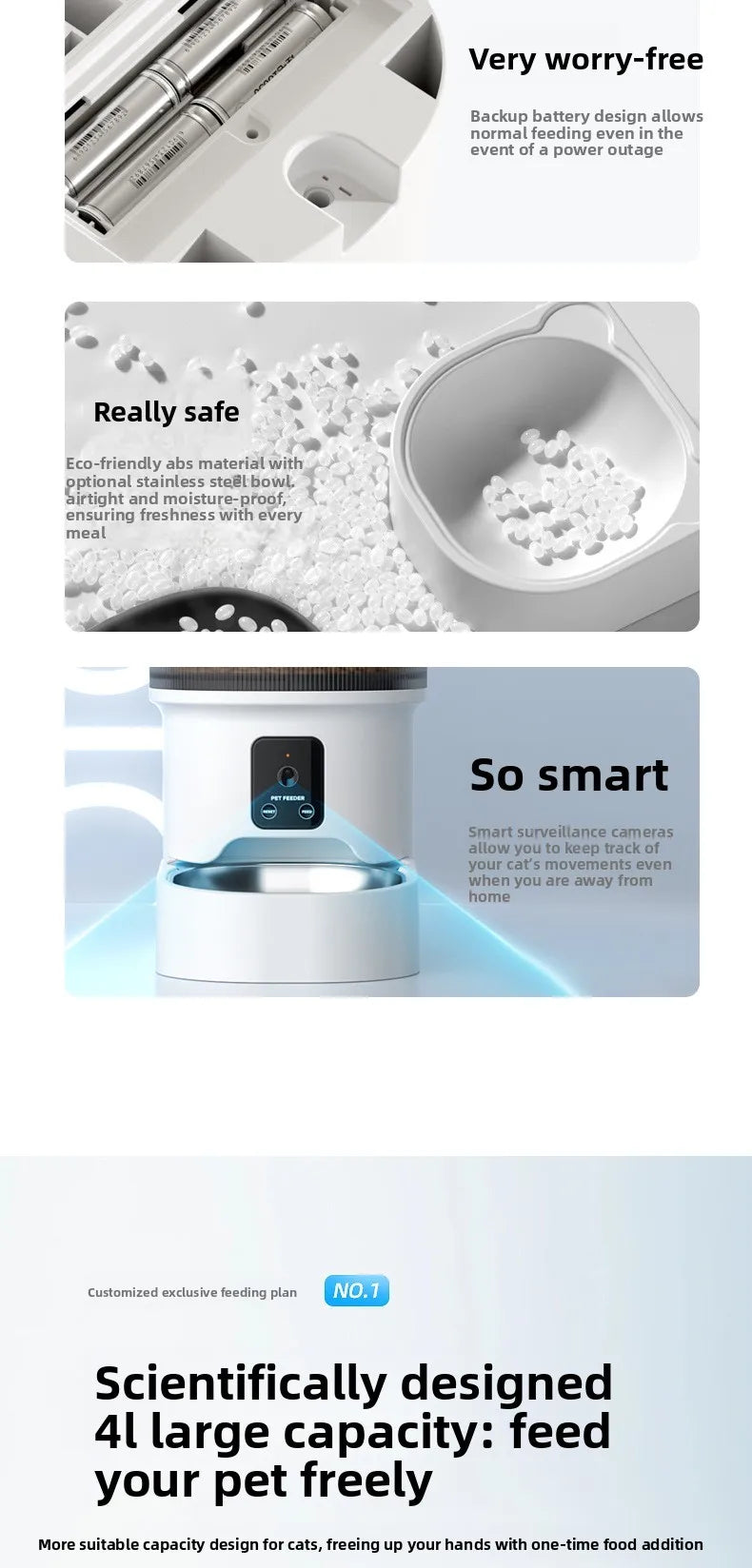 HD Video Automatic Pet Feeder for Cats Dogs 4L Smart Timed Quantitative Food Dispenser with Stainless Steel Bow Pet Supplies