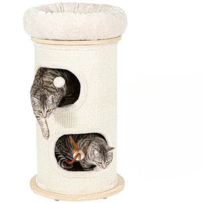 High-end solid wood cat scratching board Multifunctional pet supplies Multi-layer cat climbing frame Grinding claw grabbing post