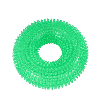 Pet Dog Toys Puppy Sounding Toy Molar Squeaky Tooth Cleaning Ring TPR Training Pet Teeth Chewing Toy Thorn Dog  Accessories