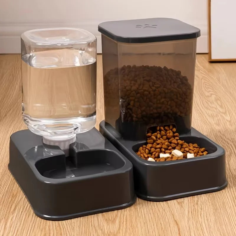 Automatic Portion-Controlled Pet Feeder with Integrated Water Dispenser for Cats and Dogs, Battery-Free Operation