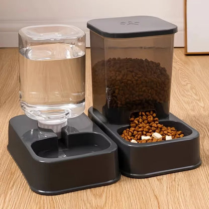 Automatic Portion-Controlled Pet Feeder with Integrated Water Dispenser for Cats and Dogs, Battery-Free Operation