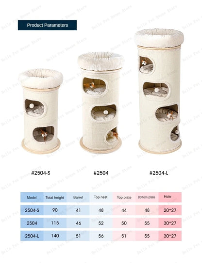 High-end solid wood cat scratching board Multifunctional pet supplies Multi-layer cat climbing frame Grinding claw grabbing post