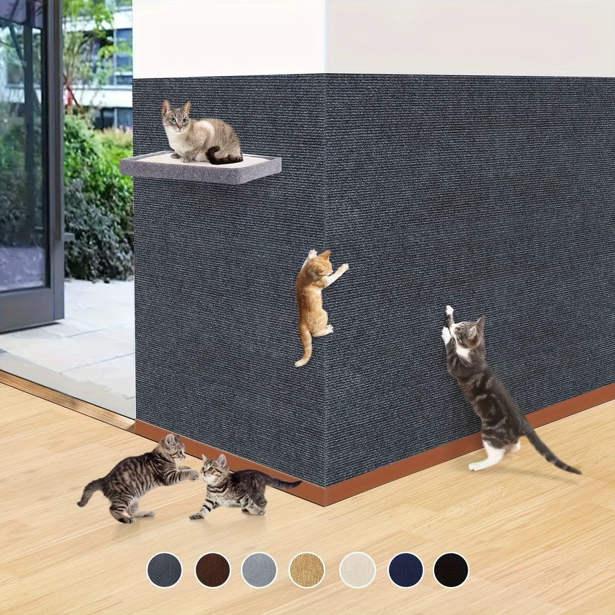 Cat Scratching Mat Self-Adhesive Interactive Pet Cat Climbing Mat Wall Replacement Scratch Pad Furniture Edge Protective Sticker