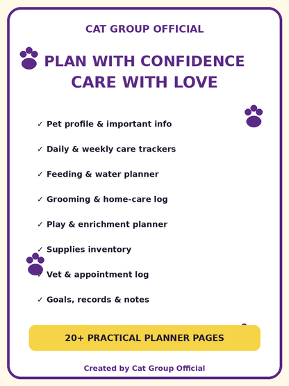 The Ultimate Pet Care Planner — Digital Printable PDF